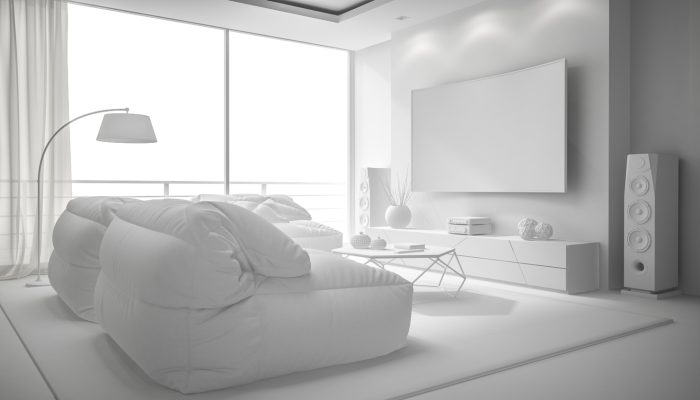 white interior design 3D rendering white interior design 3D render